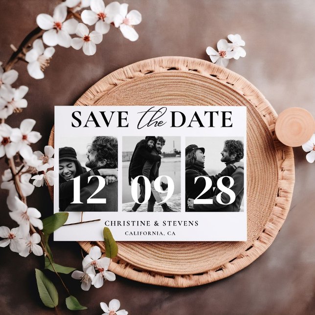 Simple Modern Script Wedding Save The Date Photo Postcard (Creator Uploaded)