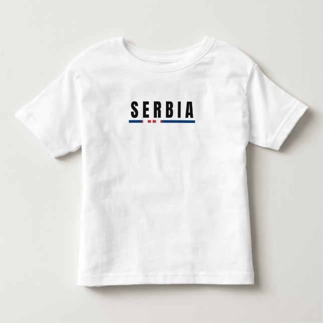 Simple Modern Serbia Art Letter Flag Souvenir  Toddler T-Shirt (Front)