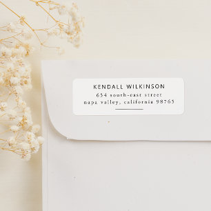 Simple Modern Serif Typography Return Address Label