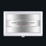 Simple Modern Silver Grey Metallic Design Business Card Holder<br><div class="desc">Elegant simple shiny faux silver metallic design with stainless steel look. Fully customisable business card template. If you need any help customising any of my designs,  contact ArtOnWear designer. Free text formatting with live help available by request.</div>
