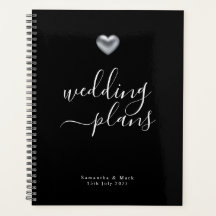 Simple Modern Silver Heart Wedding