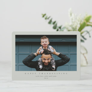 Simple Modern Single Photo Happy Thanksgiving Holiday Card