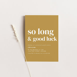 Simple Modern So Long Farewell Party Invite