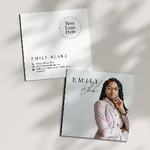 Simple Modern Square Photo Business Card