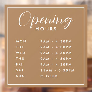 Simple Modern Store Opening Hours gold