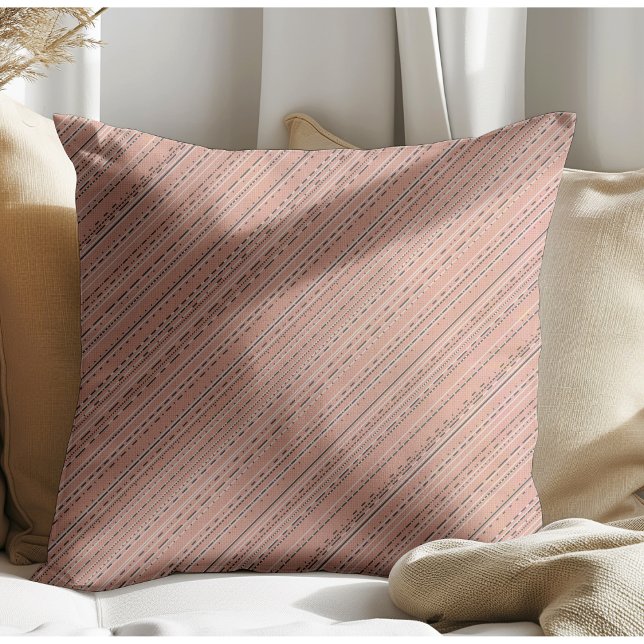 Simple Modern Stripes and Lines Terracotta  Cushion (Creator Uploaded)