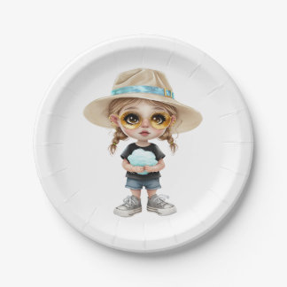 Simple Modern : Stylish Girl Paper Plate