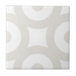 Simple Modern Stylish Grey Beige Circles White Ceramic Tile<br><div class="desc">Stylish modern contemporary ceramic tile design,  light beige grey circles with dots on a white background. Perfect for interior design or backsplash. Circles become visible when more tiles are put together.
You can check how the pattern looks like when the tiles are put together on this link: https://www.zazzle.com/grey_beige_circles_modern_pattern_scrapbook_paper-256472435761528737</div>