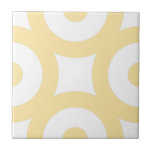 Simple Modern Stylish Light Yellow Circles White Ceramic Tile<br><div class="desc">Stylish modern original design contemporary ceramic tile, light pastel yellow circles with dots on a white background. This geometric pattern is perfect for interior design or backsplash. Circles become visible when more tiles are put together. You can check how the pattern looks like when the tiles are put together on...</div>
