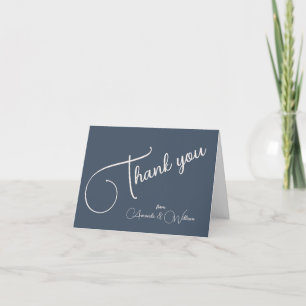 Simple Modern Stylish Navy Blue Thank You