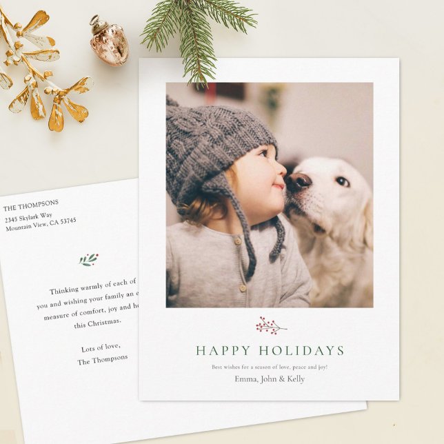 Simple Modern Stylish Personalised Photo  Holiday Postcard (Creator Uploaded)