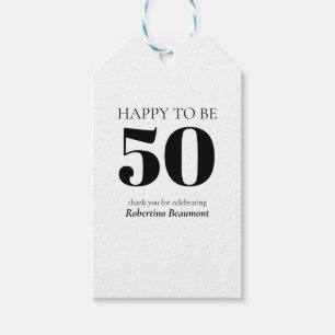 Simple Modern Surprise 50th Birthday Party Gift Tags