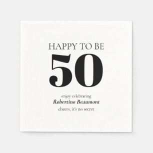 Simple Modern Surprise 50th Birthday Party Napkin
