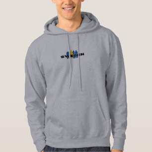 Simple Modern Sweden Swedish country Flag Souvenir Hoodie