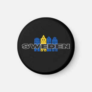 Simple Modern Sweden Swedish country Flag Souvenir Magnet