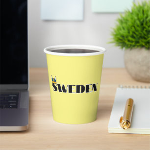 Simple Modern Sweden Swedish country Flag Souvenir Paper Cups