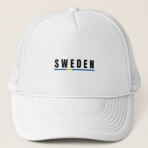 Simple Modern Sweden Swedish Letter Flag Souvenir Trucker Hat