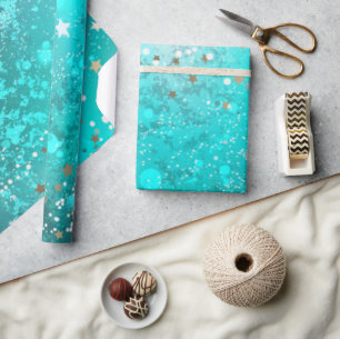 Simple Modern Sweet 16 Teal Sixteen Name Wrapping Paper