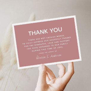 Simple Modern Sympathy Appreciation Thank You Card
