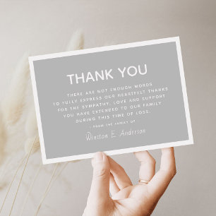 Simple Modern Sympathy Appreciation Thank You Card