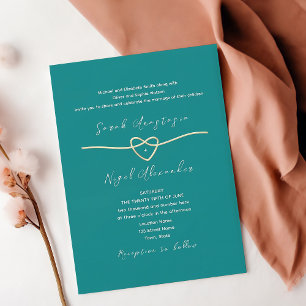 Simple Modern Teal Wedding Invitation