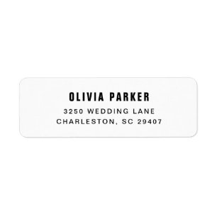 Simple Modern Text   Black and White Return Address Label