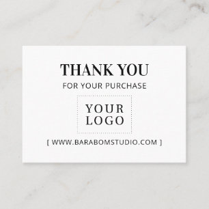 Simple Modern Thank you Business Logo Business Card