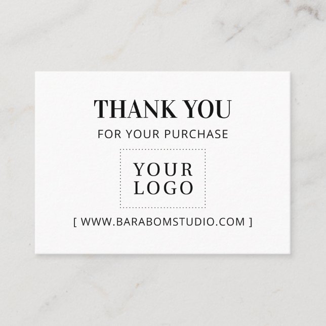 Simple Modern Thank you Business Logo Card (Front)