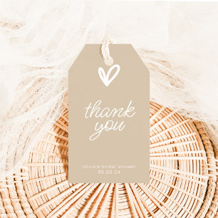Simple Modern Thank You Tag with Heart