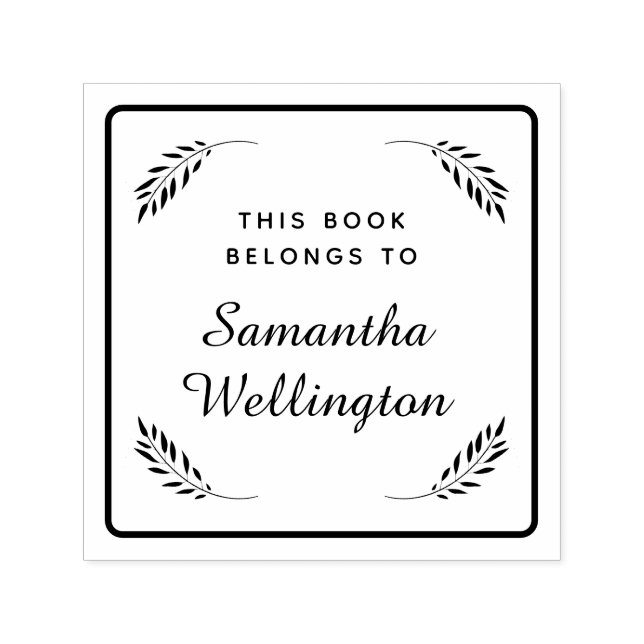 Simple Modern This Book Belongs To Name Self-inking Stamp (Design)