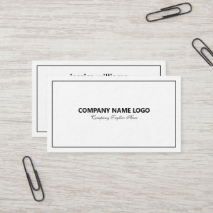 Simple Modern Tin bl Border On White Business Card