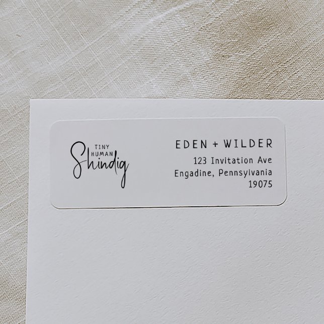 Simple Modern Tiny Human Shindig Return Address Label (Creator Uploaded)