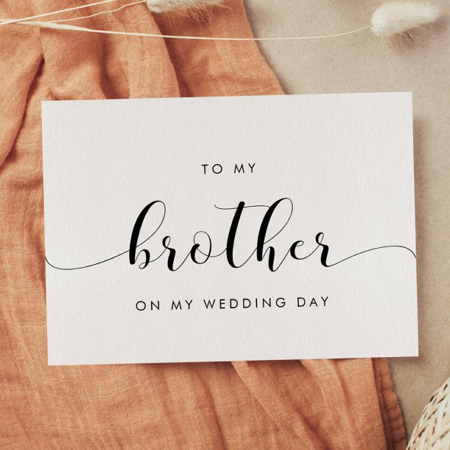 Simple modern To my brother on my wedding day card (Creator Uploaded)
