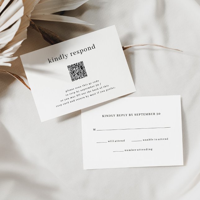 Simple Modern Traditional and QR Code RSVP Card (Creator Uploaded)