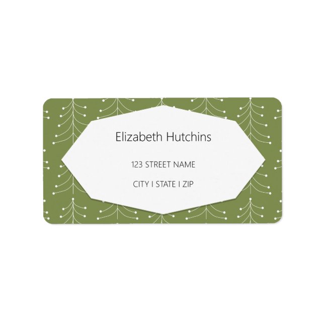 Simple Modern Tree pattern Label (Front)