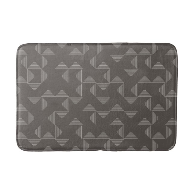 Simple, modern, trendy geometric graphic pattern bath mat (Front)