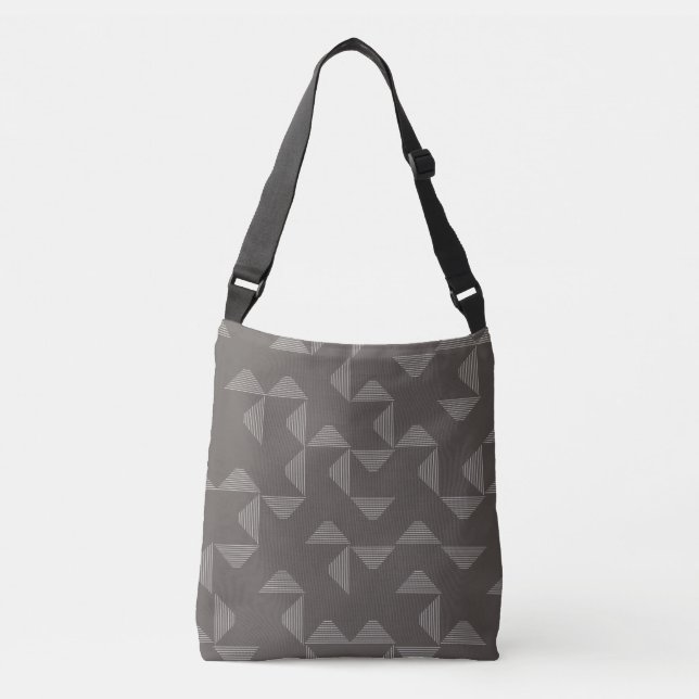 Simple, modern, trendy geometric graphic pattern crossbody bag (Front)