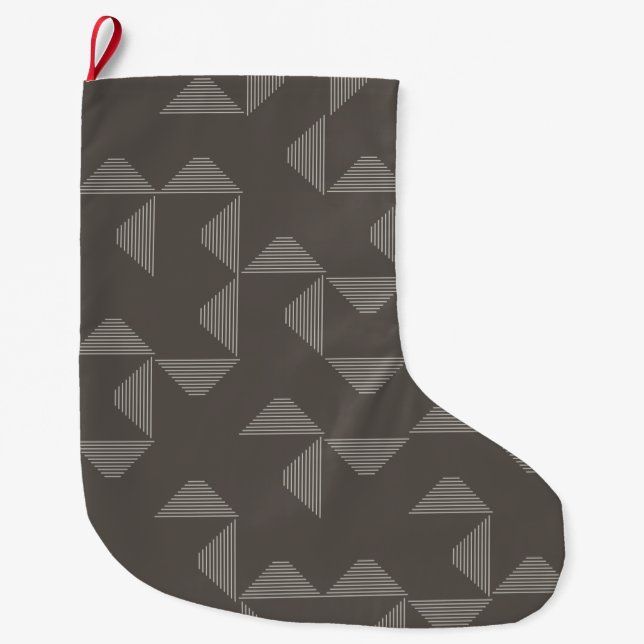Simple, modern, trendy geometric graphic pattern large christmas stocking (Front)