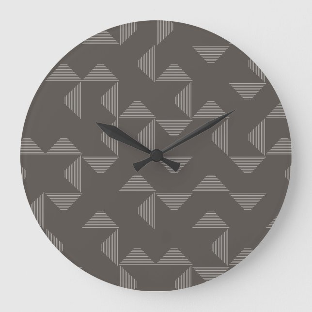 Simple, modern, trendy geometric graphic pattern large clock (Front)