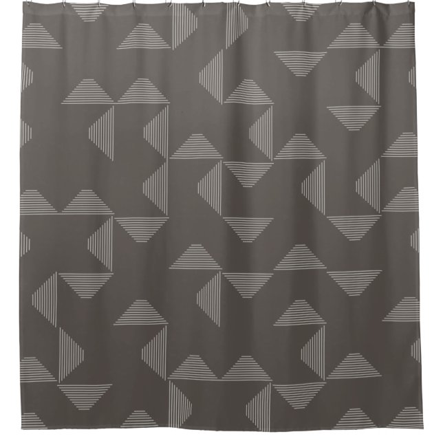 Simple, modern, trendy geometric graphic pattern shower curtain (Front)