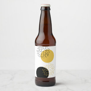 Simple, modern, trendy urban geometric graphic art beer bottle label
