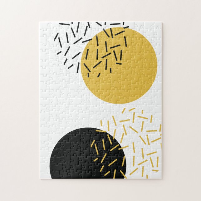 Simple, modern, trendy urban geometric graphic art jigsaw puzzle (Vertical)