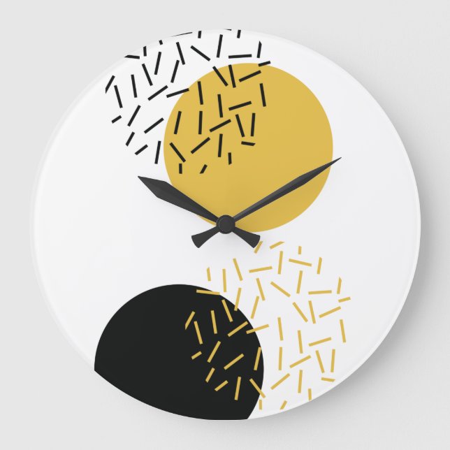 Simple, modern, trendy urban geometric graphic art large clock (Front)