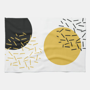 Simple, modern, trendy urban geometric graphic art tea towel