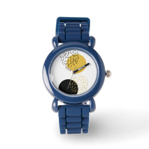 Simple, modern, trendy urban geometric graphic art watch