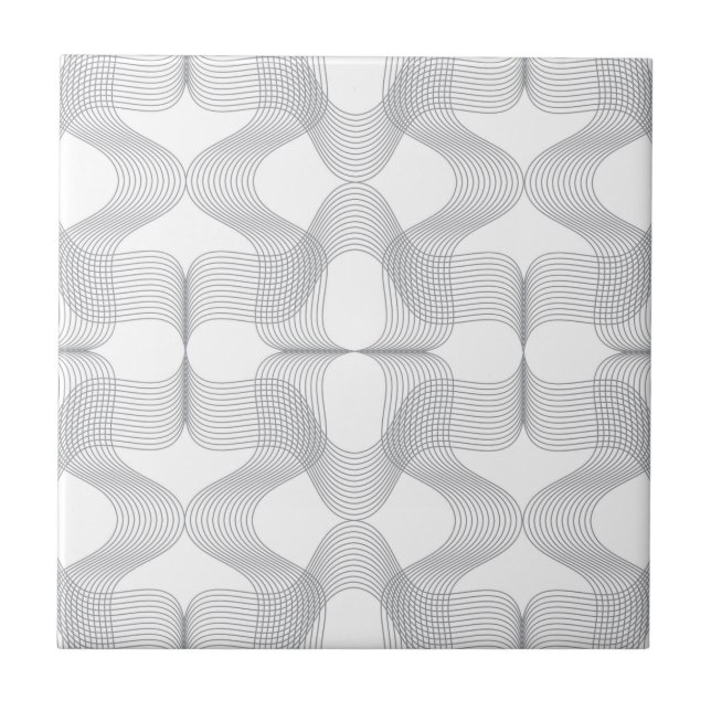 Simple, modern, trendy wavy graphic design pattern ceramic tile (Front)
