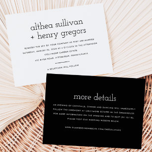 Simple Modern Two Sided Wedding Invitation