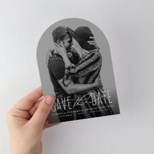 Simple modern type one photo save the date