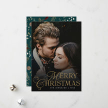 Simple Modern Typography 1 Photo Green Christmas