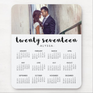 Simple Modern Typography 2017 Photo Calendar Mouse Pad